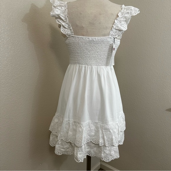 Kate Kasin Babydoll Mini Dress Smocked Sz Medium - Picture 3 of 13